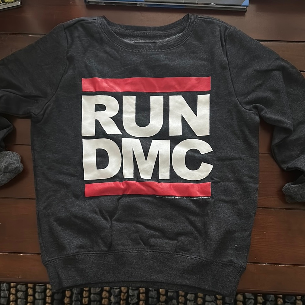 Bravado RUN DMC Gray and Red Crewneck Sweater Iconic Design